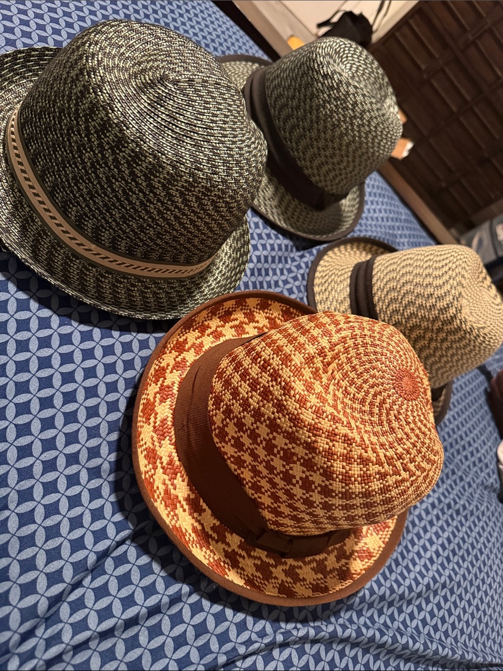 Bailey Of Hollywood Woven Fedora Hats in Brown, Green, Tan
